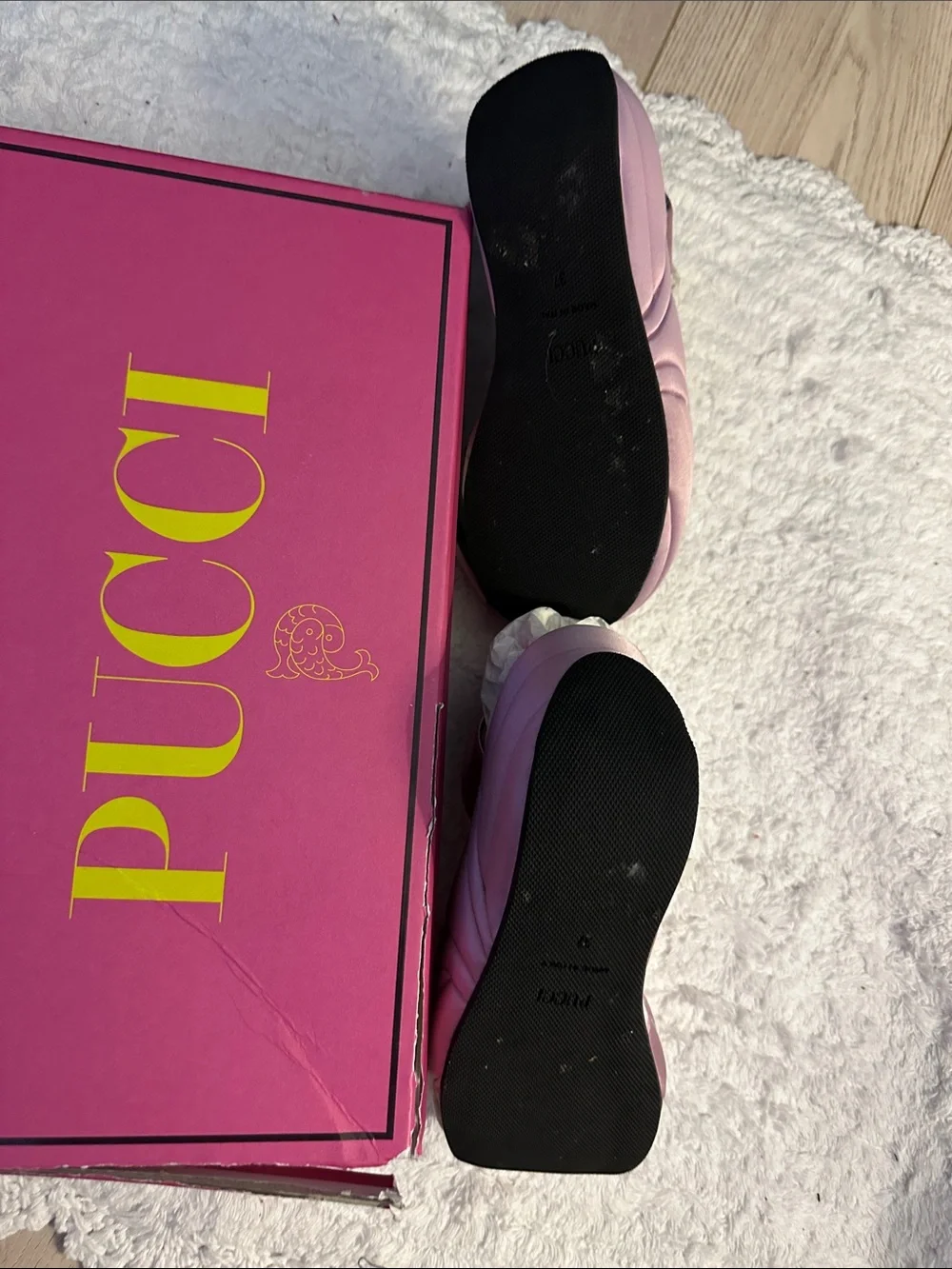 Emilio Pucci Viola Satin Wedge Sandals - Light Purple. With Box. Size 37